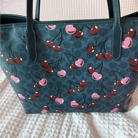 Coach Cherry Print Tote Set - Blue and Pink - Picture 2 of 6